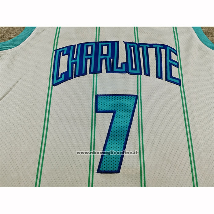 Maglia Charlotte Hornets Kon Knueppel No 7 Association 2025-26 Bianco